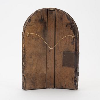 A carved and giltwood door to a church tabernacle, 18th/19th Century.