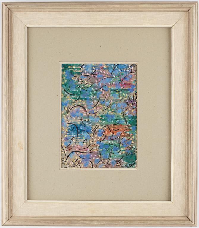 NELL WALDEN, mixed media on paper, signed.