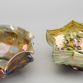 WILHELM KRALIK SOHNE, a set of three Art Deco glass bowls.