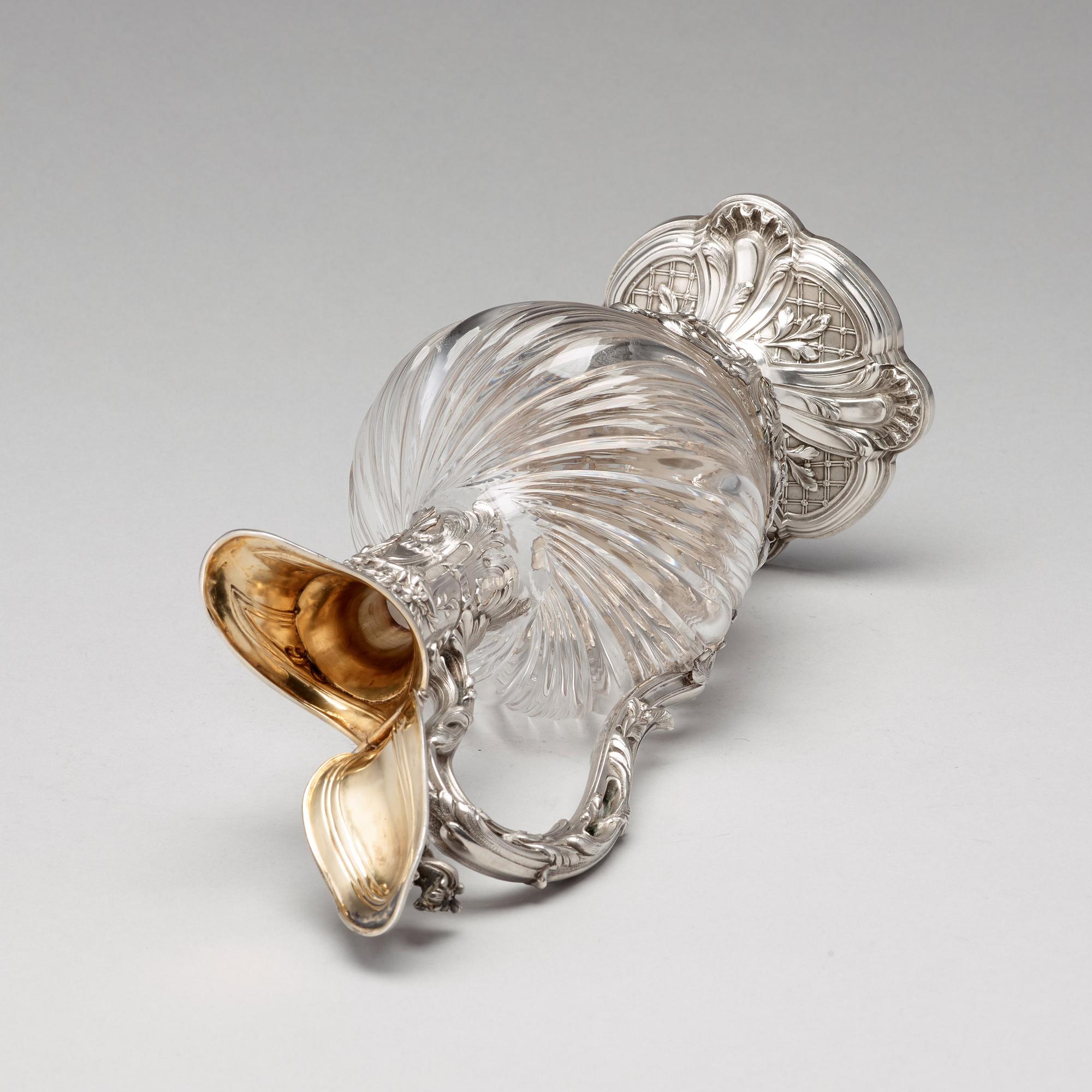 Vinkanna, Frankrike 1800-talets mitt, silver och glas.