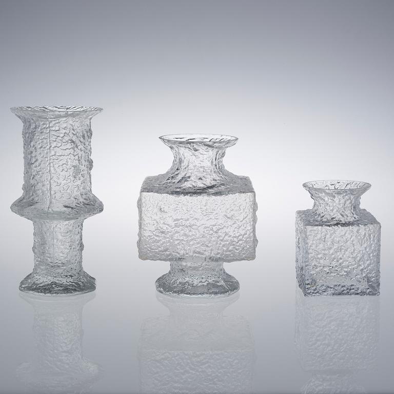 TIMO SARPANEVA, MALJAKOITA, 3 kpl, "Nardus", "Crassus", "Krookus" Iittala, 1960-70-luku. Yksi signeerattu.