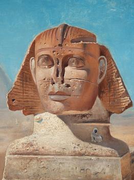 Frans Wilhelm Odelmark, Egyptian landscape with the Sphinx and the Pyramid of Khafre.