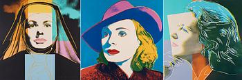 Andy Warhol, "Three portraits of Ingrid Bergman by Andy Warhol".