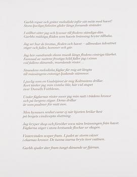 Ulf Trotzig, "King Sweeney", portfolio with nine colour etchings.