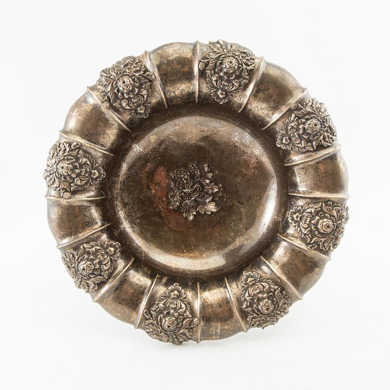 Carl Nyström essay bowl Neo-Rococo silver Stockholm 1850.