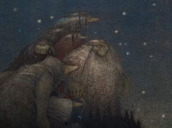 John Bauer, "Troll, stjärnenatt".