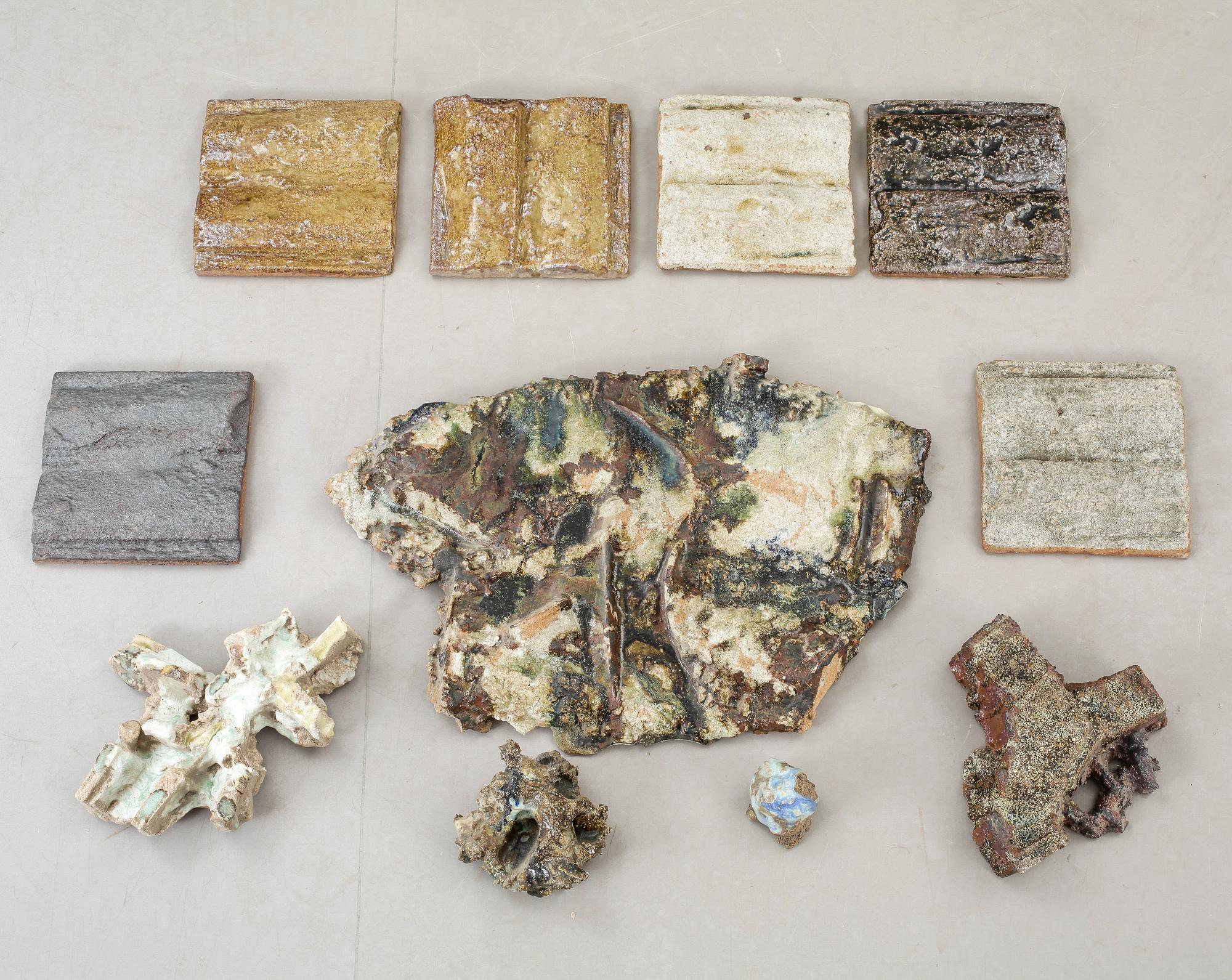 ANDERS BRUNO LILJEFORS, väggrelief 11 delar, stengods.