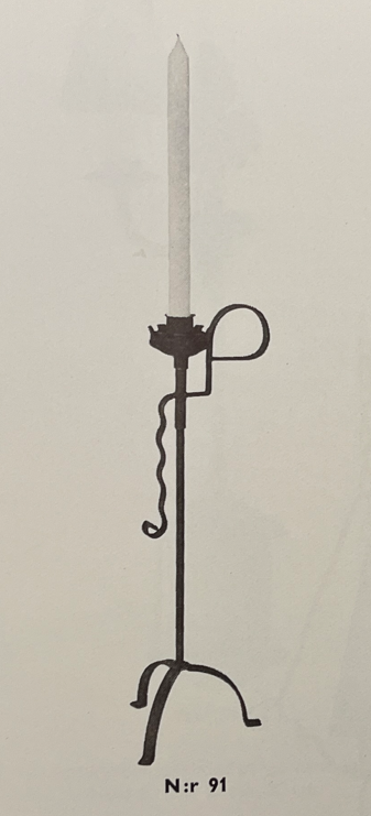 Bjerkås, a wrought iron floor candlestick model "91", Gothenburg, 1930s.