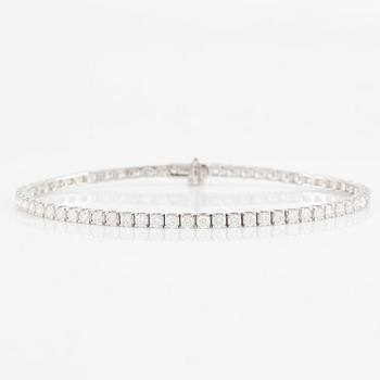 Tennis bracelet, 18K white gold with brilliant-cut diamonds.