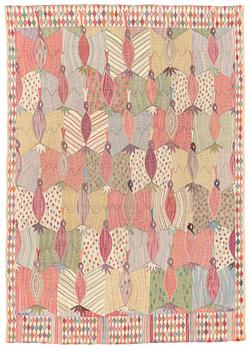 209. Marianne Richter, a drape, "Brokiga fåglar". tapestry variant, ca 191 x 133 cm, signed AB MMF MR.