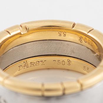 Ring 18K guld och stål med runda briljantslipade diamanter, Darsy.