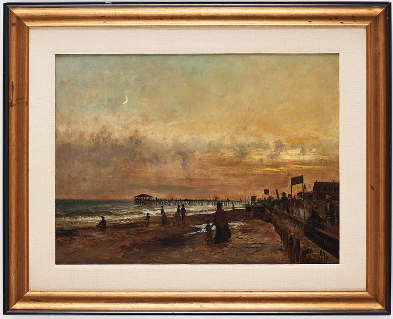 Olof Hermelin, Evening by the pier, scene from the United States of America.