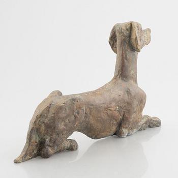 Sculpture, 20th century, Reclining dog.