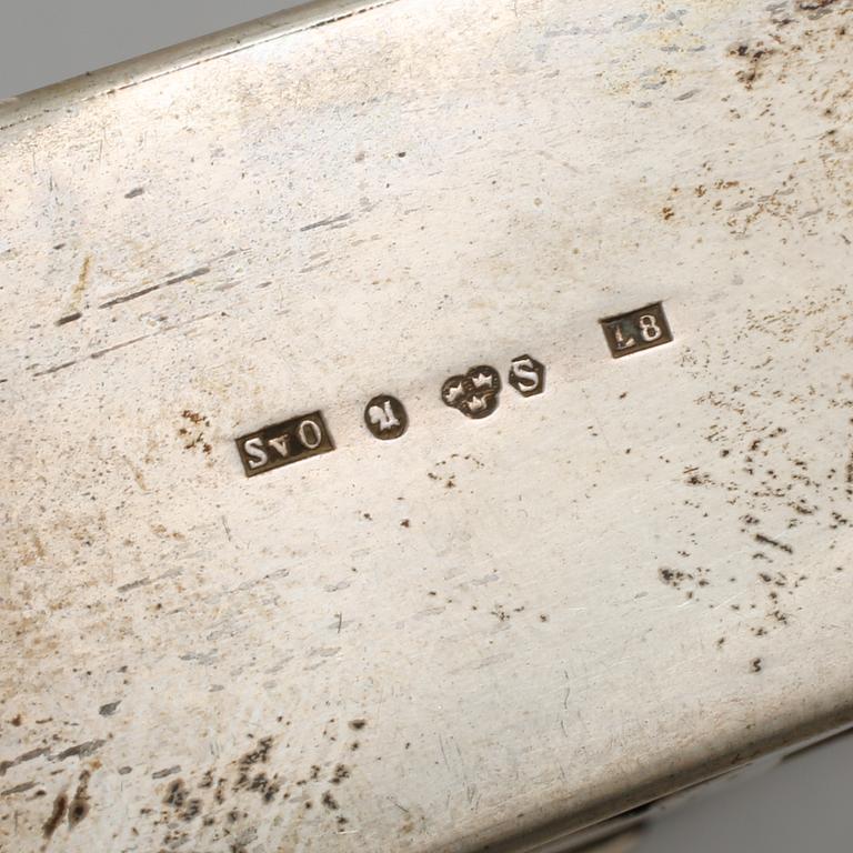 PARTI SILVER, 9 delar, Sverige, England samt importstämplar, 1800- och 1900-tal.