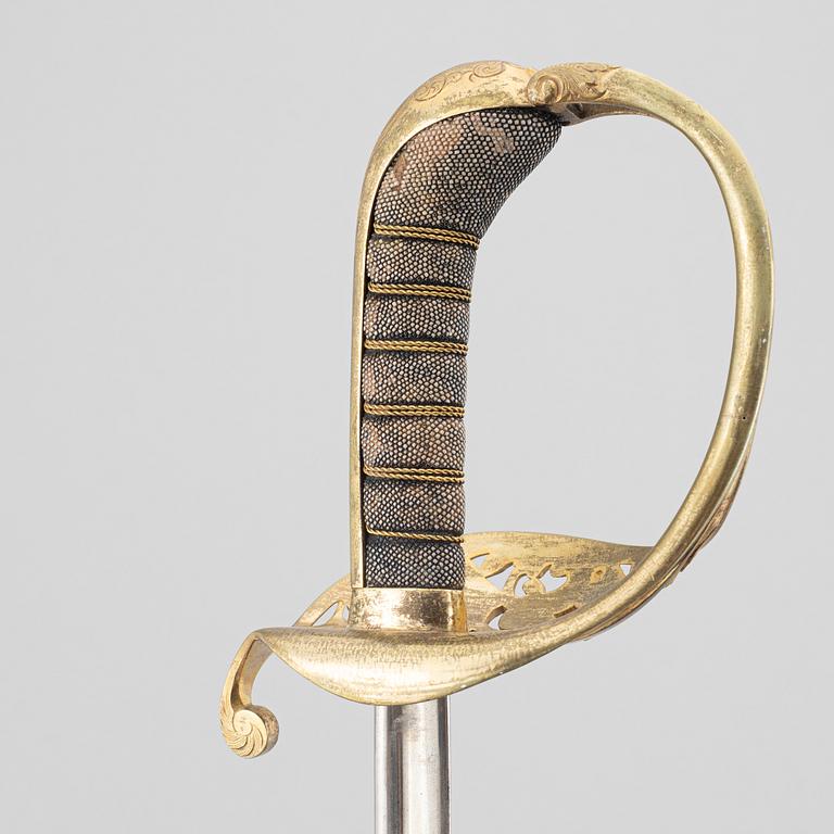 Saber, early 19th century, for an officer in the archipelago fleet (?), with scabbard.