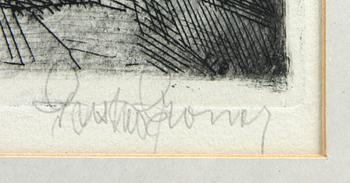 PARTI GRAFIK, 4 delar, F Lindström, 2 st, Artur Bengtsson samt Gustav Kronér, sign.