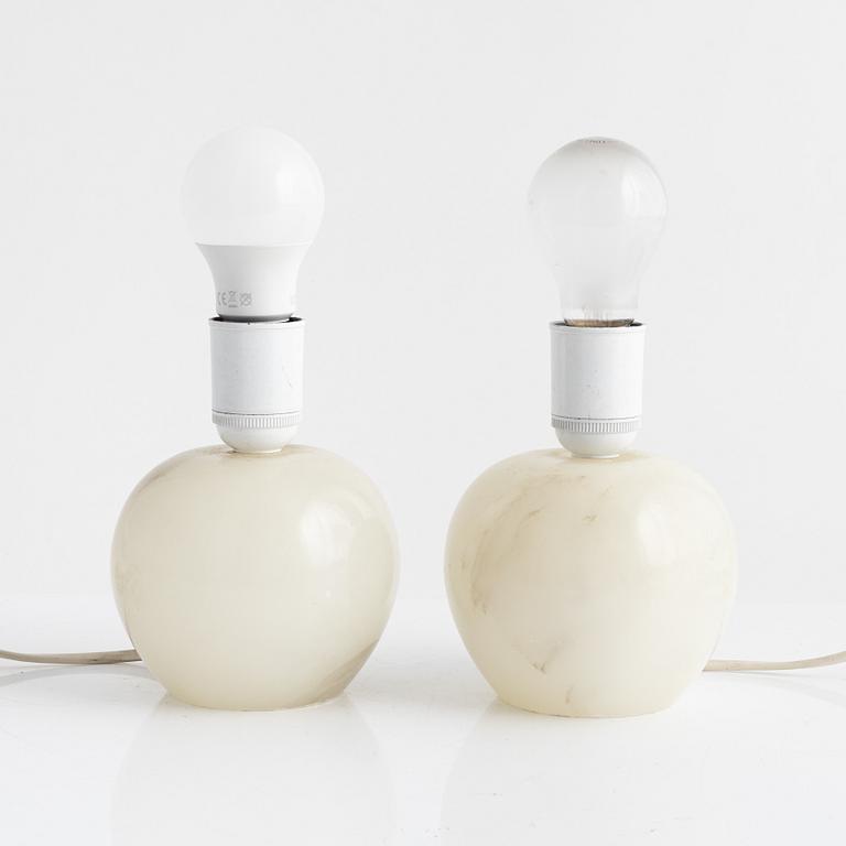 Table lamps, a pair, alabaster, model "B 2585", Svenskt Tenn, 1985.