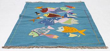 A hand-embroidered kilim rug, c. 178 x 121 cm.