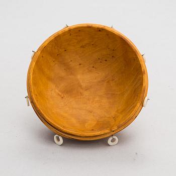 Bowl, letter knife and 4 spoons, some signed, sami handicraft / duodji, early 20th century.