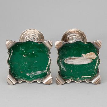 LJUSSTAKAR, ett par, silver barockstil. Svenska importstämplar 830, 1900-tal.