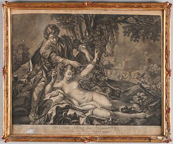 KOPPARSTICK, 3 st, efter bl a Boucher och Watteau, 1700-/1800-tal.