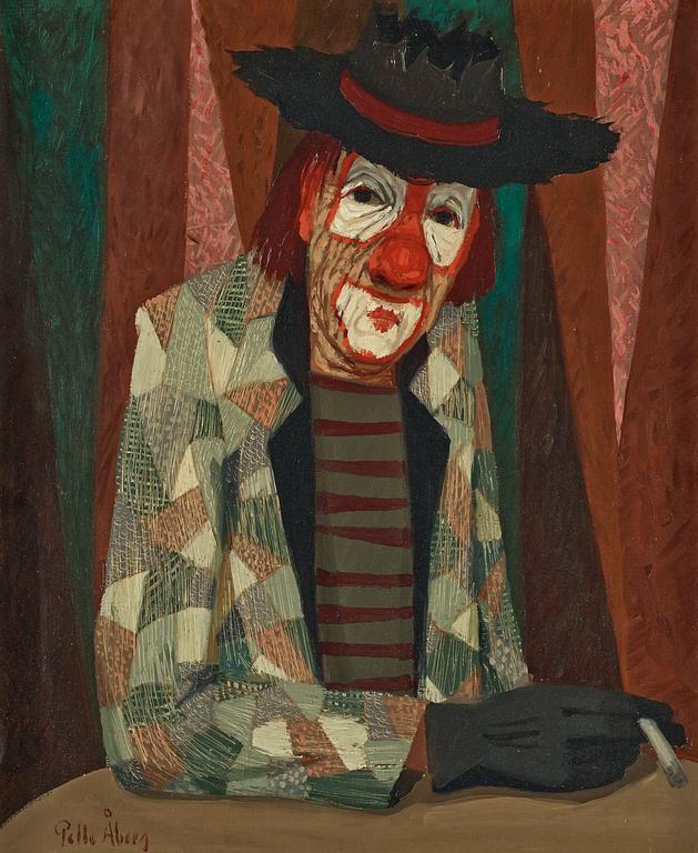 Pelle Åberg, Clown vid cafébord.