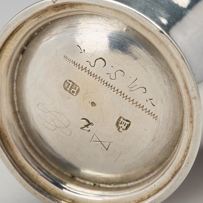 Petter Lund, bägare, silver, Nyköping 1736.