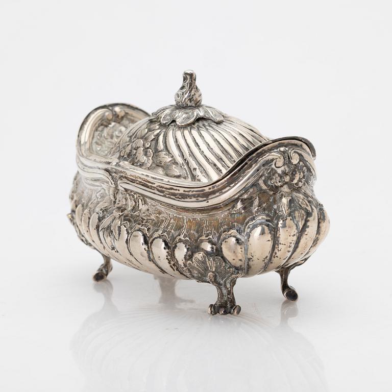 Silver sugar bowl, Historicism, Germany, early 20th century.