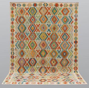 A carpet, kilim, ca 357 x 256 cm.