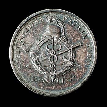 MEDALJ. Gustav III. Utförd av G. Liungberger. Silver 4,2 cm 39,2 g.