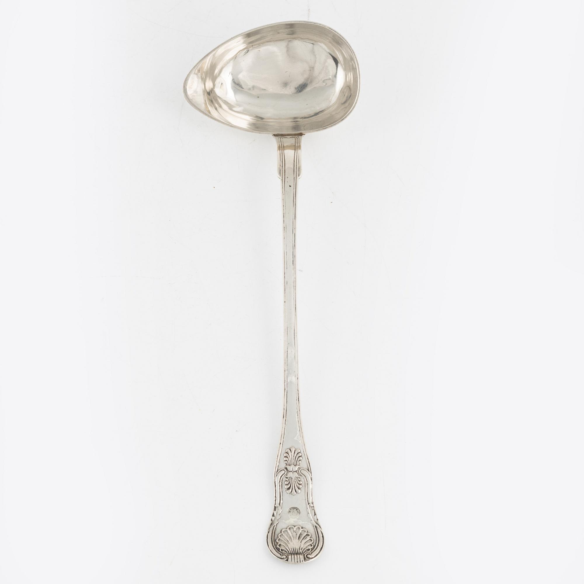 A Swedish Silver Ladle, mark of Gustaf Folcker, Stockholm 1851.