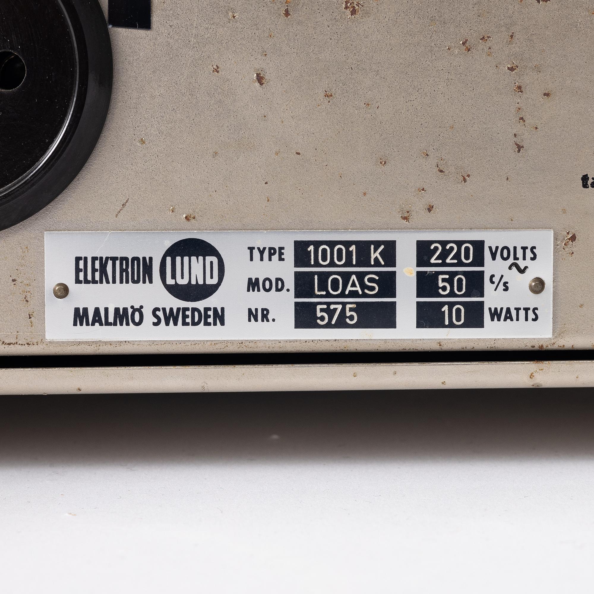 Stig Carlsson, LOAS 1001/”Kolboxen", a pair of loudspeakers, 1959-62, Sweden.