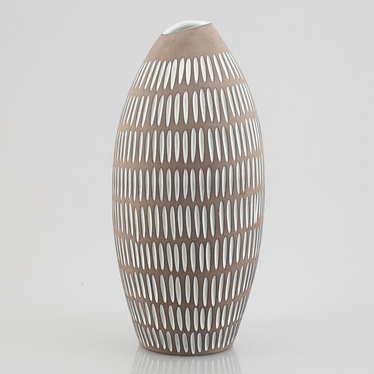 Ingrid Atterberg, floor vase, "Negro", Upsala Ekeby, 1953-1958.