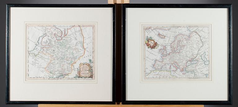 KARTOR, 2 st, 1800-tal, Europa och Ryssland.