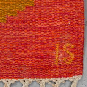 Ingegerd Silow, a carpet, "Bladmosaik, rust", flat weave, ca 199 x 134-136,5 cm, signed IS.