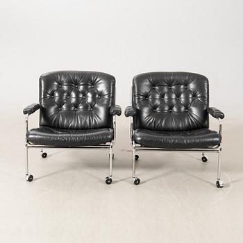 Pethrus Lindlöf, armchairs, a pair, "Eva", AB Lindlöfs Möbler, Lammhult, 1970s.