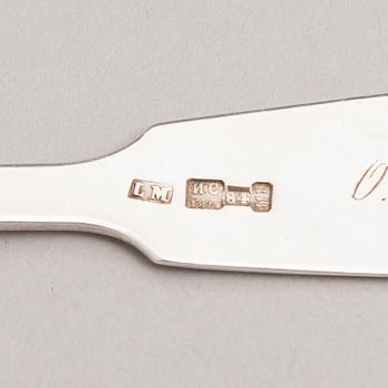 LEOPOLD MICHELSEN, A silver cake server and a knife and fork, Tallinn 1879-81.