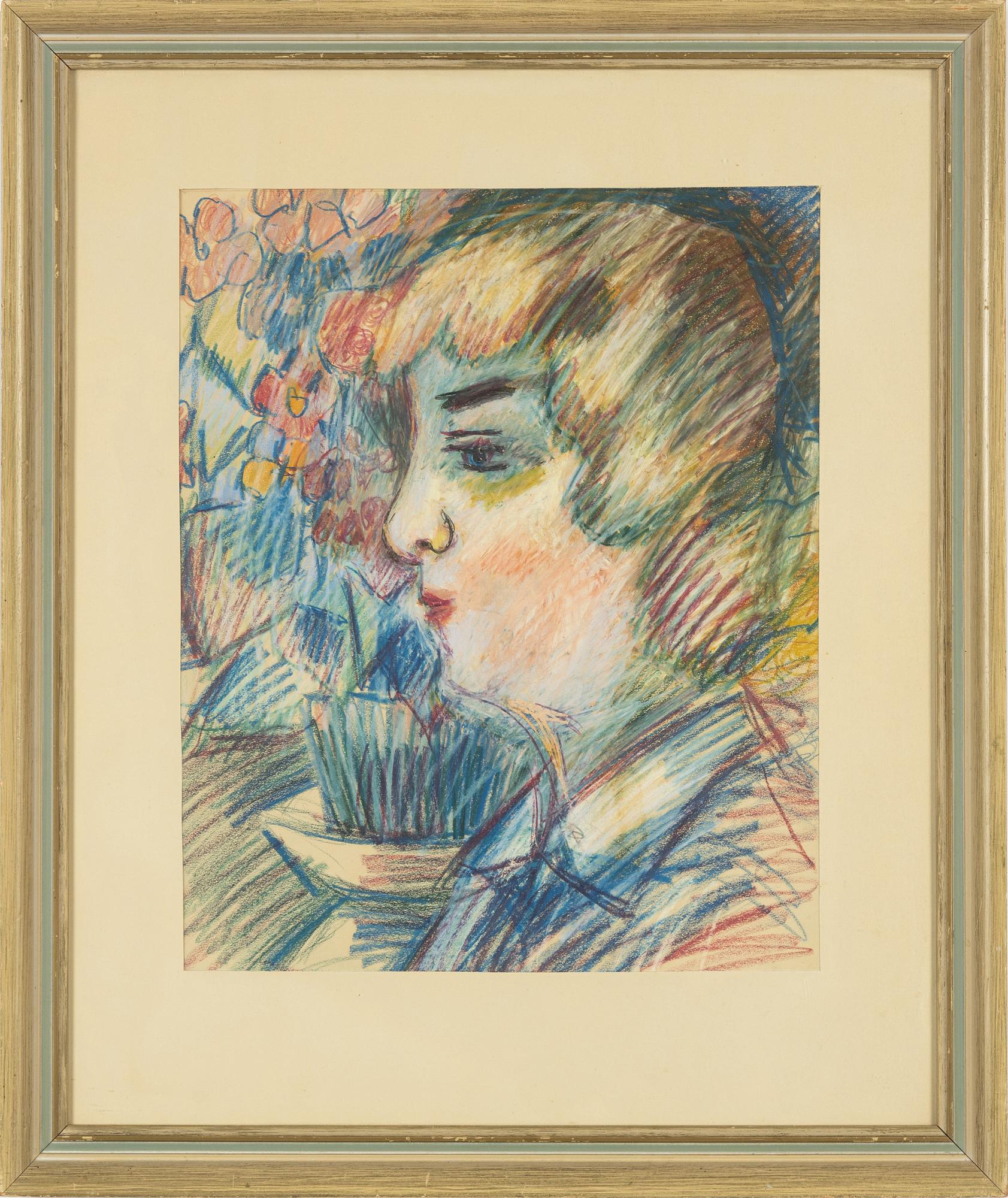 Ester Henning, attributed, pastel, unsigned certified by Hunnar Hjortén.