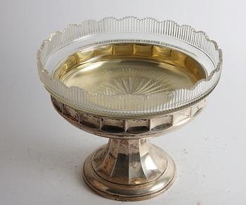 UPPSATSKÅL, silver och glas, K.Andersson.