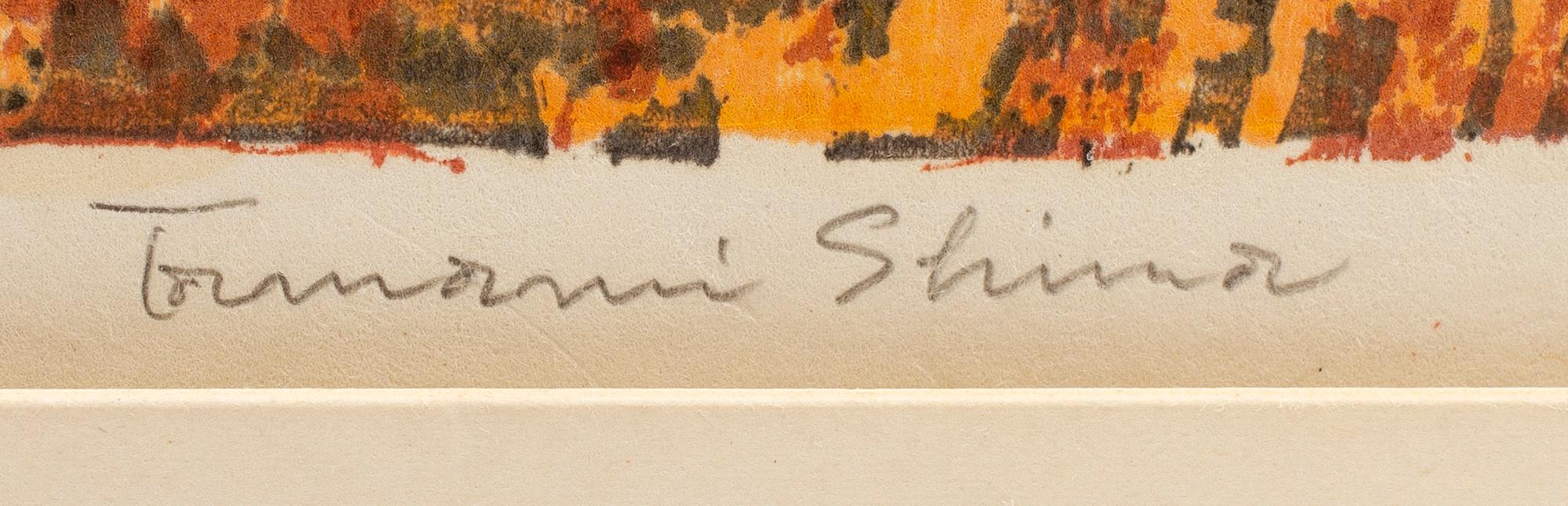 TAMAMI SHIMA (1937-1999), färglitografi. Japan, signerad, numrerad 19/100 samt daterad 1961.