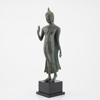 A bronze figure of buddha, Thailand, second half of the 2Oth Century.