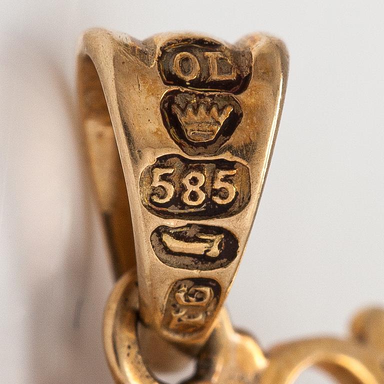 Riipus, 14K kultaa. Oskar Lindroos, Helsinki 1948.