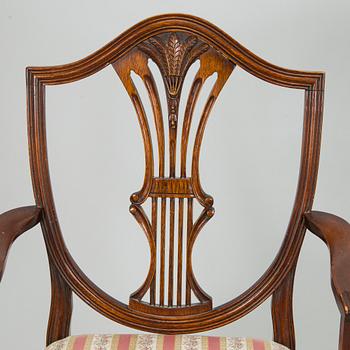 Matbord och stolar, 8 st, England 1970-tal.