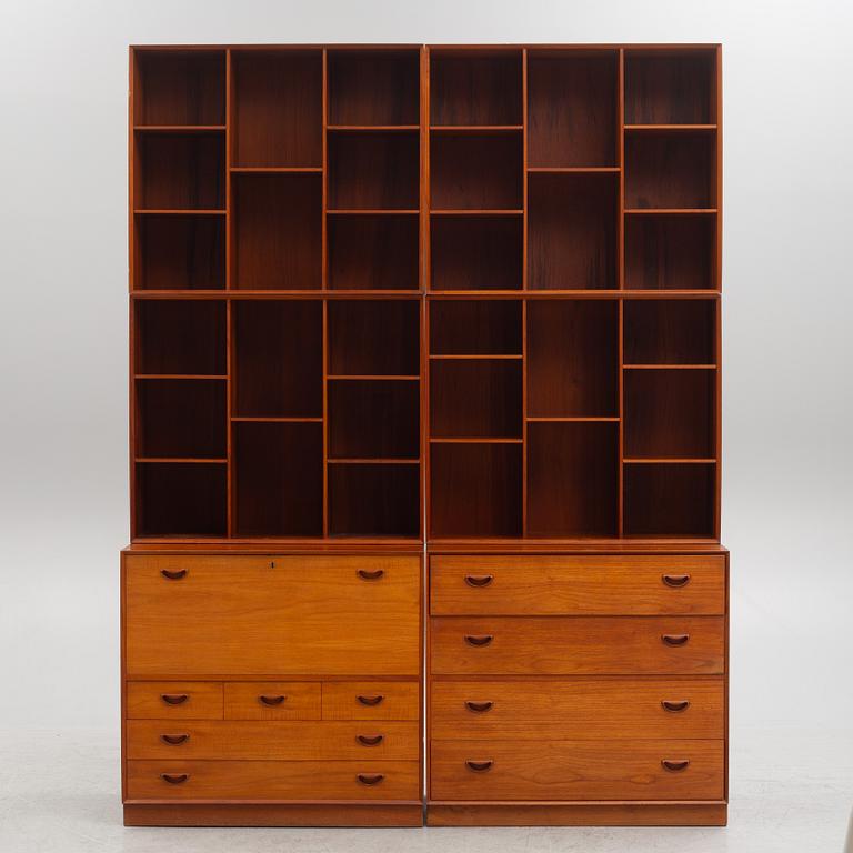 Peter Hvidt & Orla Mølgaard Nielsen, a pair of bookcases/a shelving system, Søborg møbler, Denmark, 1960's.