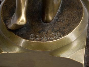 OTTO SCHMIDT-HOFER, brons. 1900-tal. Signerad.