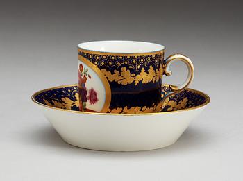 A "Sévres" cup and saucer, 19th Century.