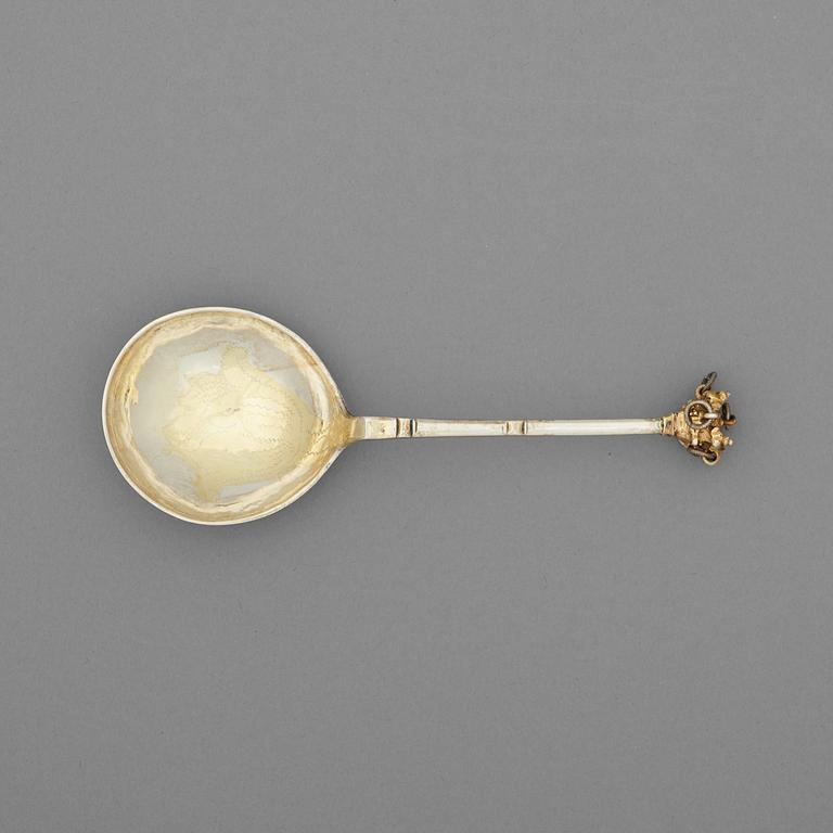 A Swedish 18th century parcel-gilt spoon, marks of Christoffer Bauman, Hudiksvall 1763.