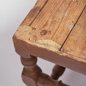 A pair of Swedish baroque stools, circa 1700.