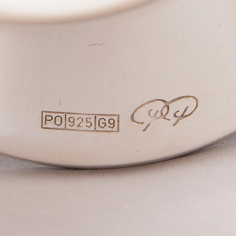 PEKKA PIEKÄINEN, LJUSSTAKAR, 2 st, silver, stämplade PP, Finland 1992 och 2008.