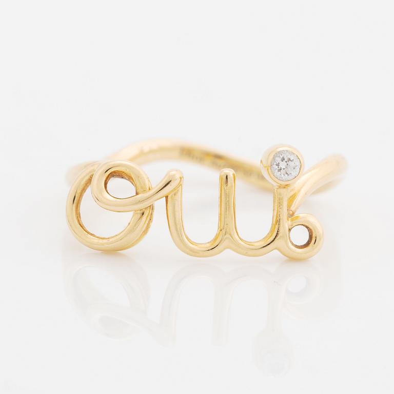 Dior, ring "Oui", 18K guld med briljantslipad diamant.